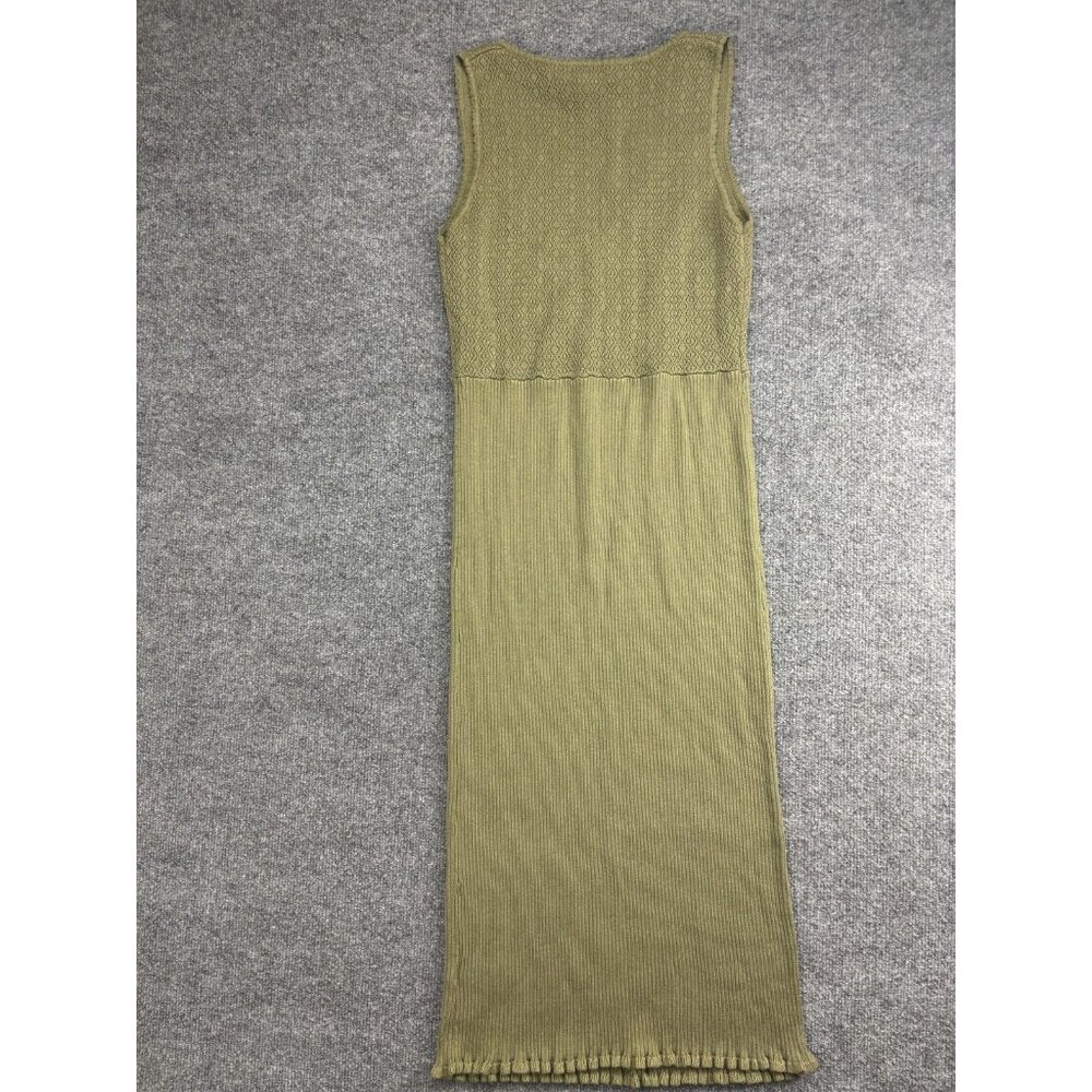 House Of Harlow 1960 Tank Dress Womens Large Green Ribbed‎ Knit Sleeveless Midi - Picture 8 of 8